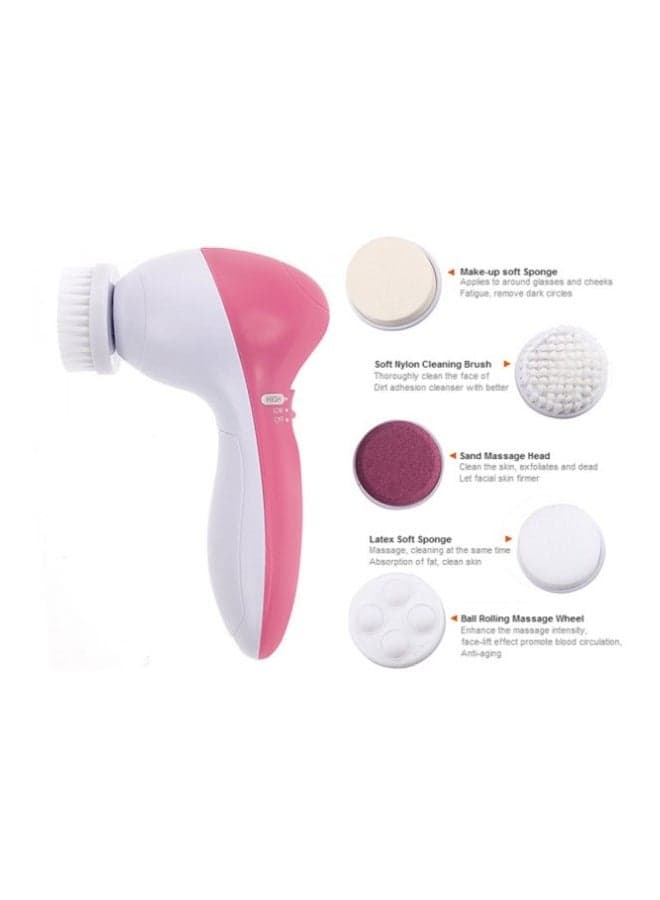 Electric Face Wash Machine Facial Pore Cleaner Body Cleaning Massage Brush White/Pink 13x7x4cm Cleansing Brushes (٣)