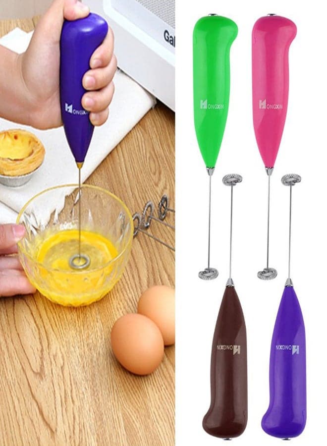 Electric Handheld Coffee Milk Egg Beater Whisk Multicolour One Size Manual Milk Frothers (٣)