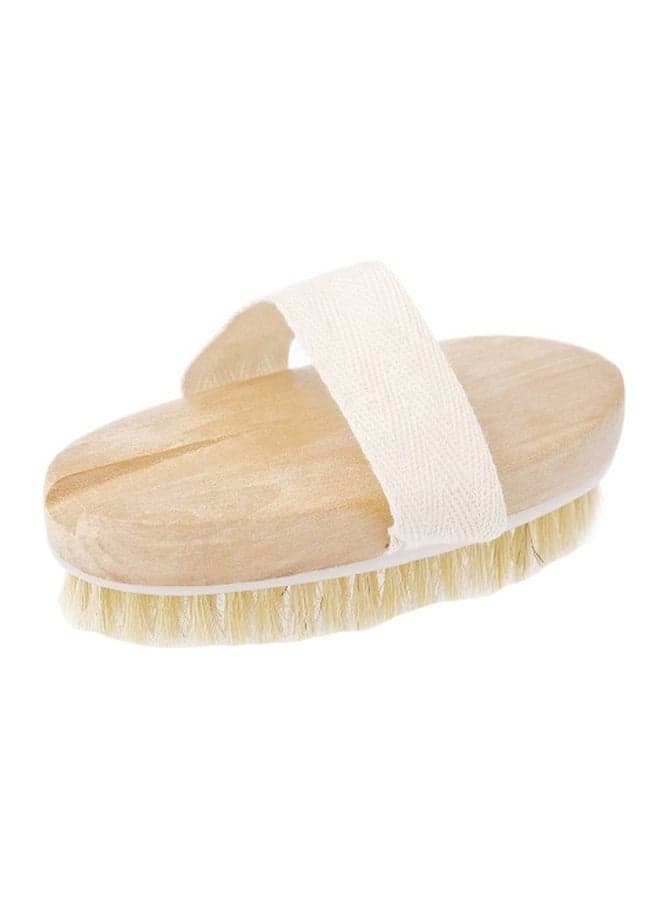 Wooden Body Cleaning Brush Beige/White Body Scrubs & Exfoliators