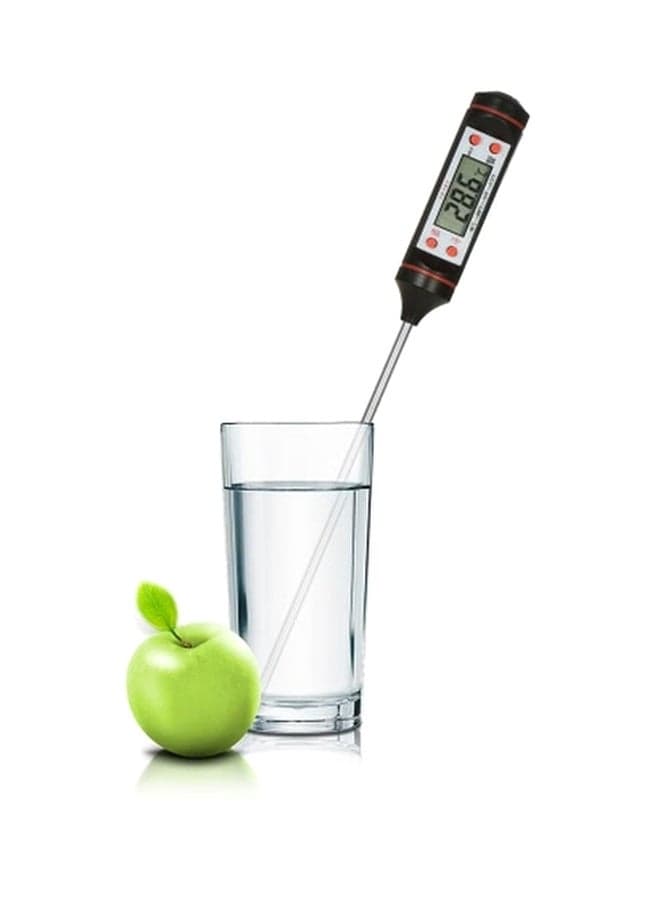 LCD Digital Thermometer Black/Silver 23.5x2.3cm Kitchen Thermometers (٥)