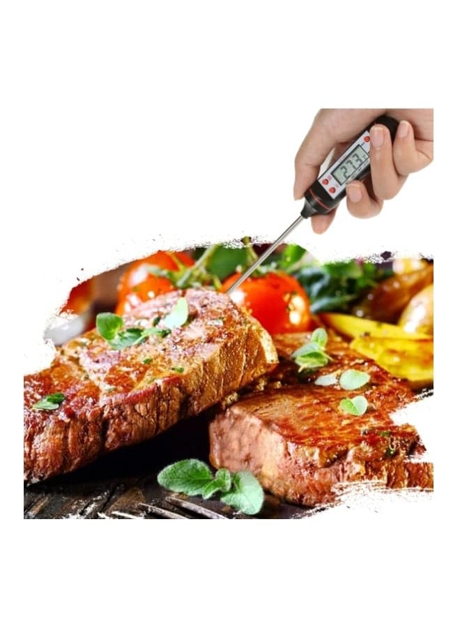 LCD Digital Thermometer Black/Silver 23.5x2.3cm Kitchen Thermometers (٤)