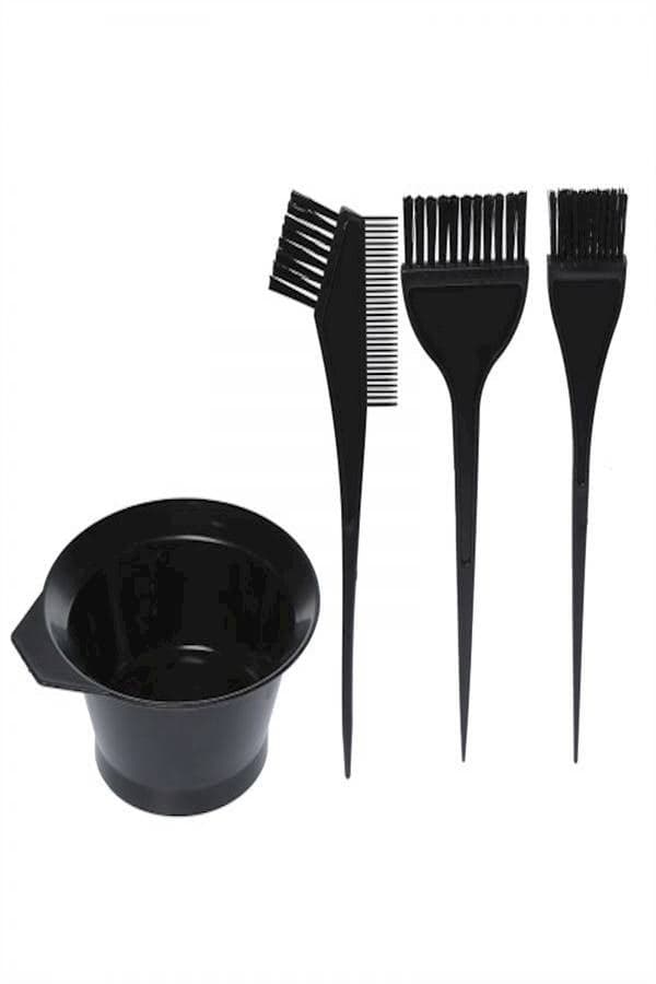 4-Piece Hair Dye Brush Kit Black 80grams