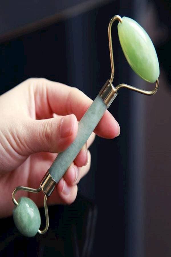 Electric Face Massager Roller Green/Gold (٤)