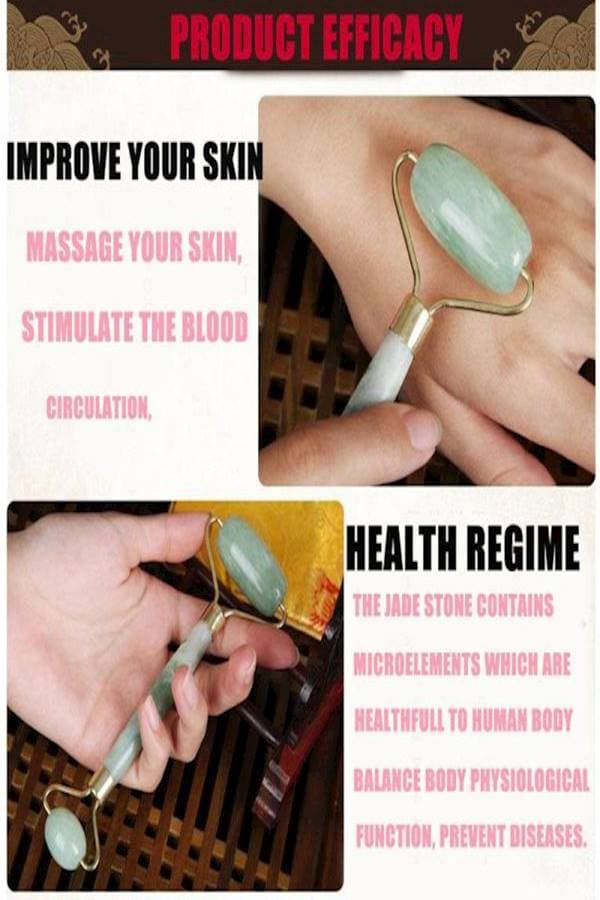 Electric Face Massager Roller Green/Gold (٥)