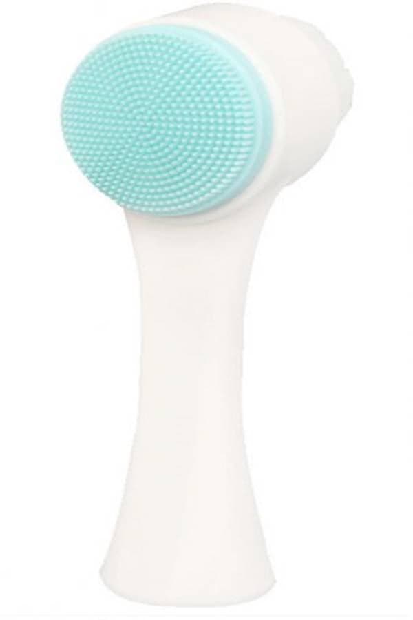 Double Sided Facial Cleansing Brush White/Blue Makeup Tool Cleaners