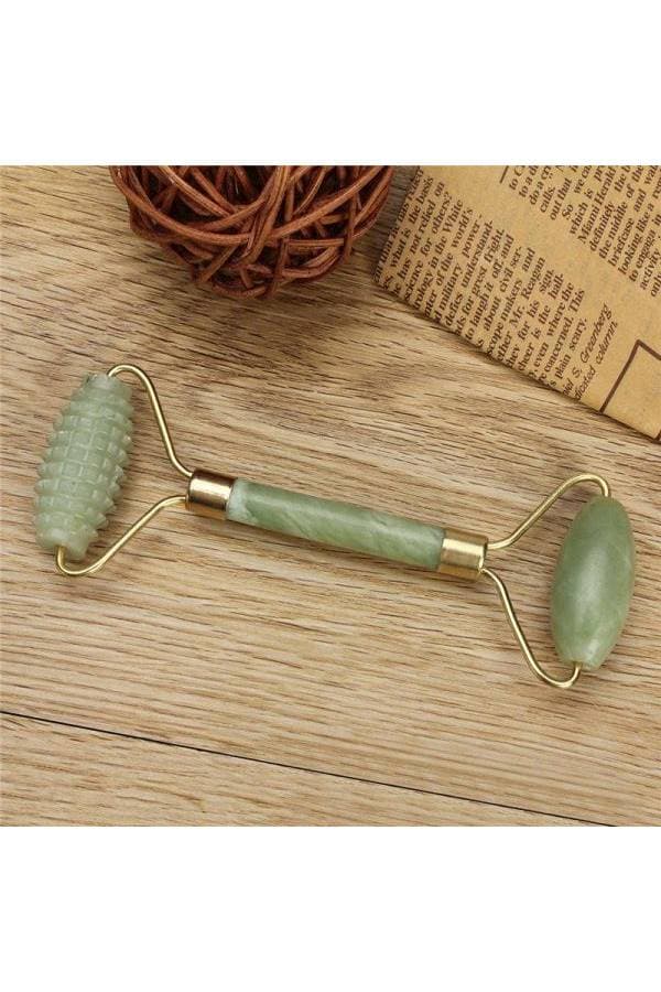 Dual Action Jade Facial Roller Green/Gold 14cm Face Massagers & Rollers (٤)