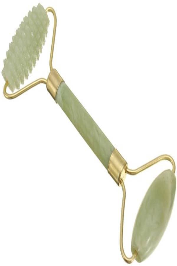 Portable Jade Facial  Roller Green/Gold 14cm Face Massagers & Rollers