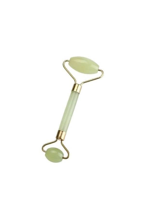 Portable Facial Massage Jade Roller Green/Gold