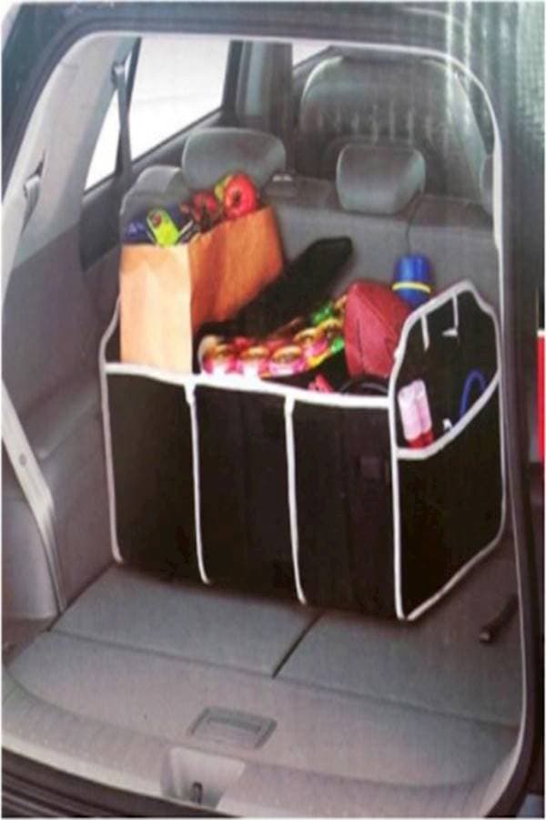 Car Trunk Organizer Collapsible Container Bag Black/White 32.5 x 55cm Clothing & Closet Storage (٥)