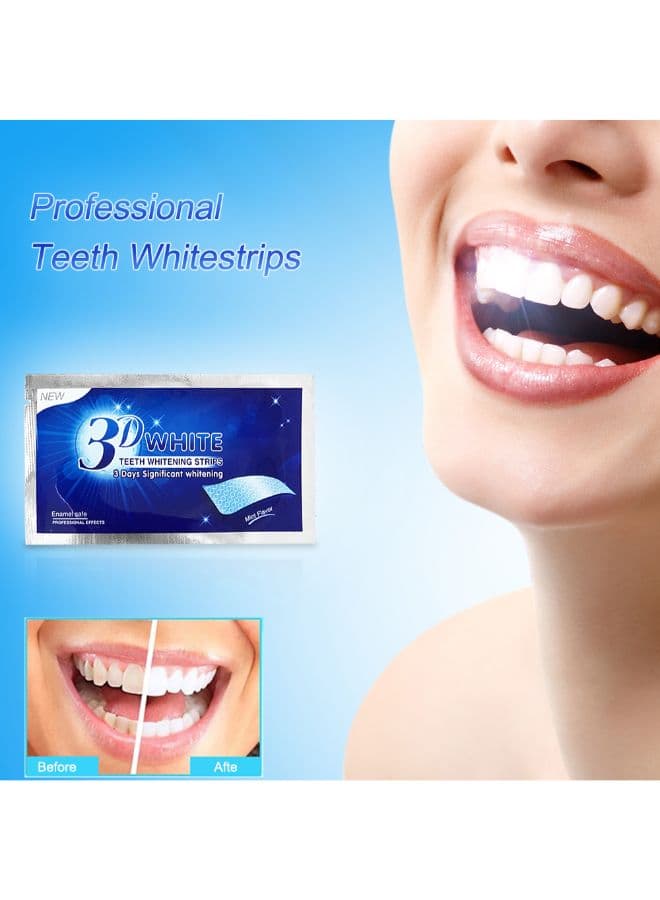 5-Piece 3D Dental Whitening Cleaning Double Elastic Gel Strip Transparent 0.011kg Teeth Whitening (٥)