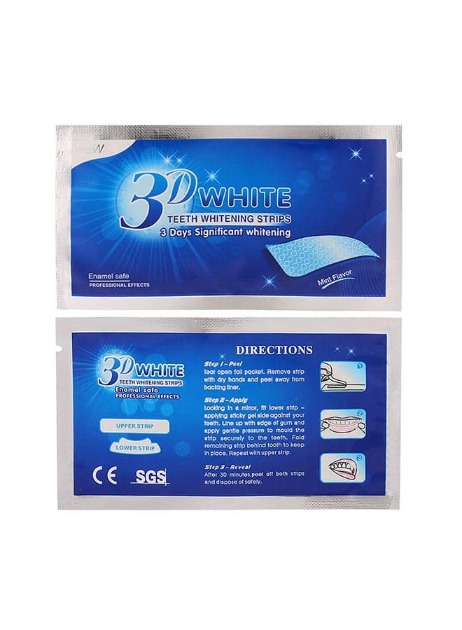 5-Piece 3D Dental Whitening Cleaning Double Elastic Gel Strip Transparent 0.011kg Teeth Whitening