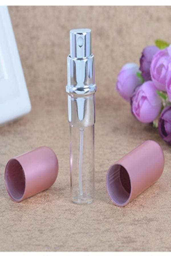 Mini Refillable Perfume Atomizer Bottle for Travel Spray Scent Pump Case 6ml Empty Pink Makeup Tool Cleaners (٣)