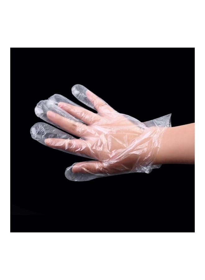 Plastic Disposable Gloves Clear/Blue/Silver Safety & Security Gloves (5)