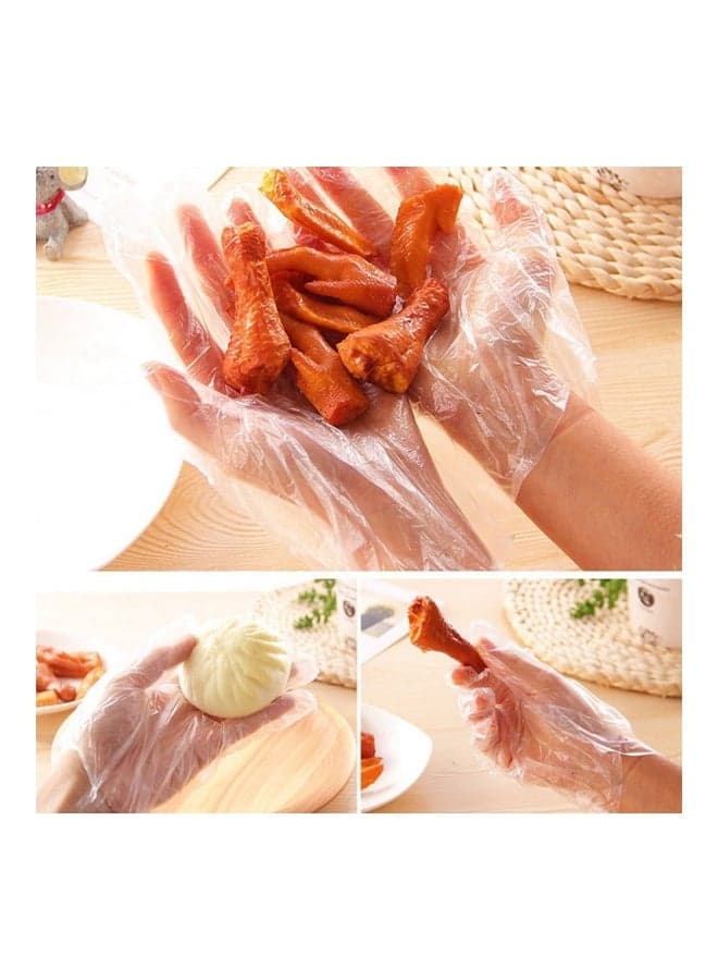 Plastic Disposable Gloves Clear/Blue/Silver Safety & Security Gloves (6)