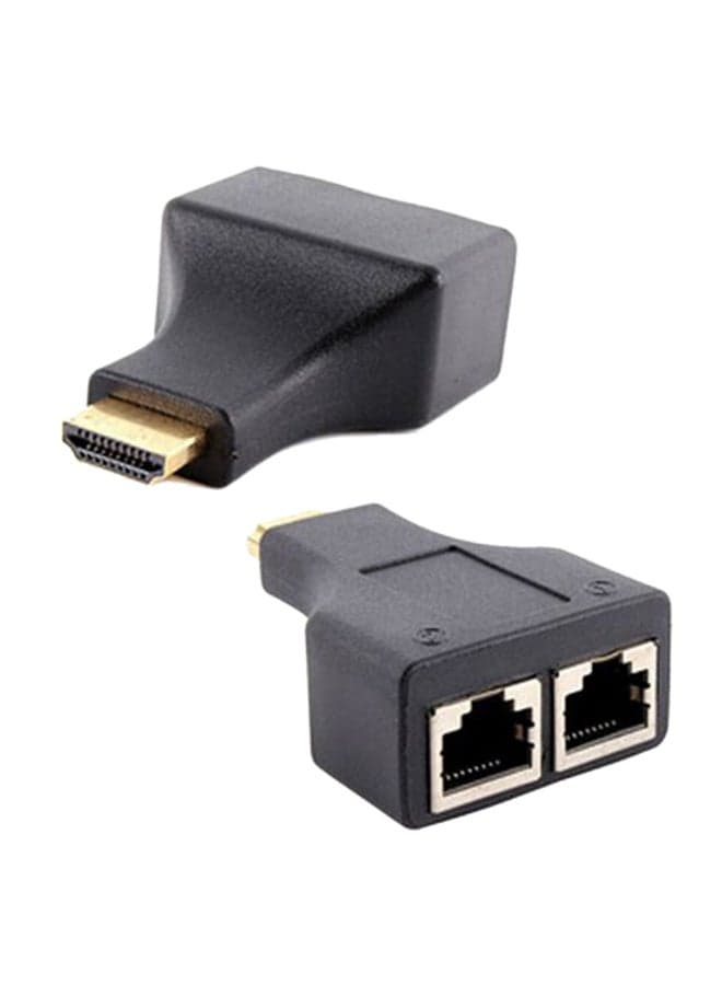 2-Piece Dual Port HDMI Extender Black/Gold Chargers & Charger Adapters