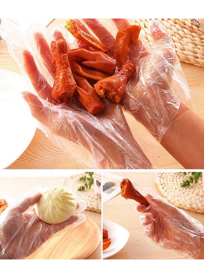 Plastic Disposable Gloves Clear/Blue/Silver Safety & Security Gloves (3)