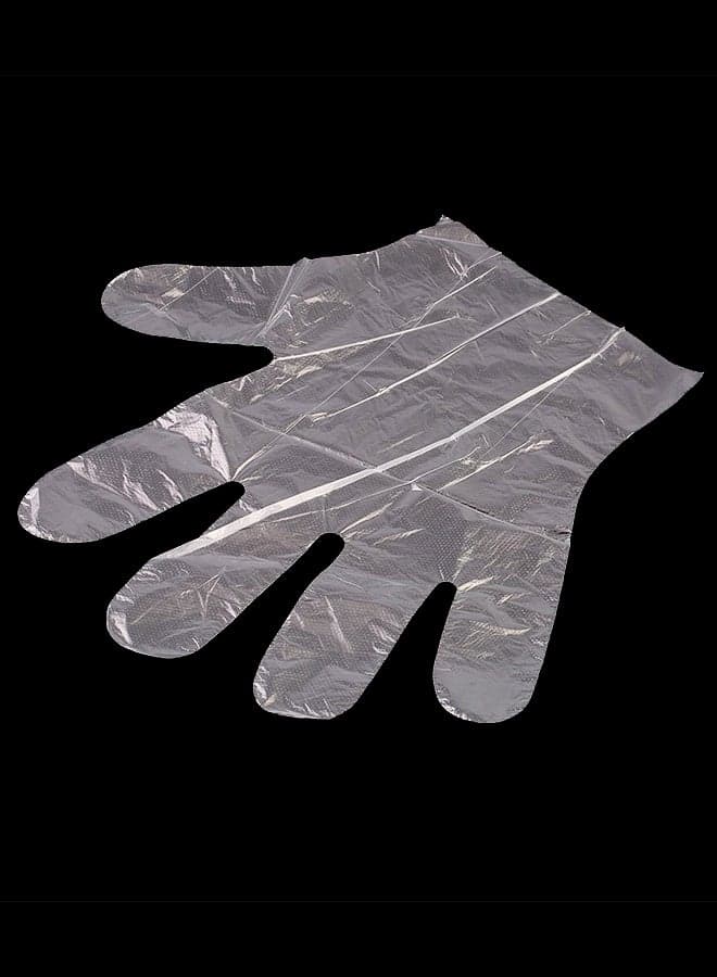 Plastic Disposable Gloves Clear/Blue/Silver Safety & Security Gloves (4)