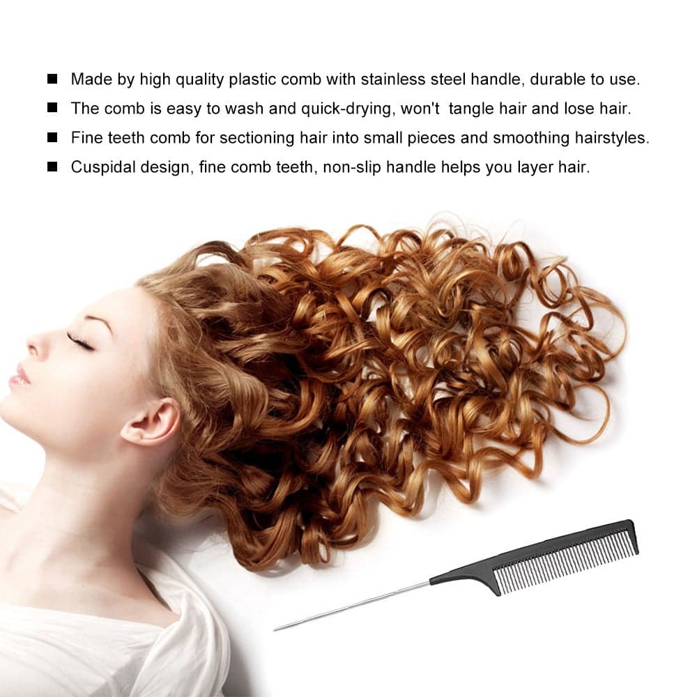 Plastic Hair Cutting Comb Black 0.014kg (٦)