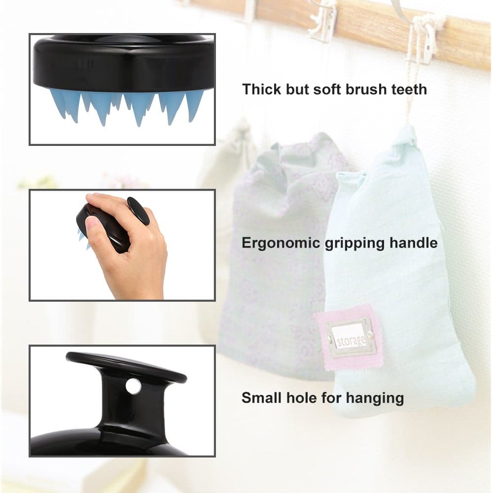 Hair Washing Cleaning Shampoo Brush Black 0.054kg (٣)