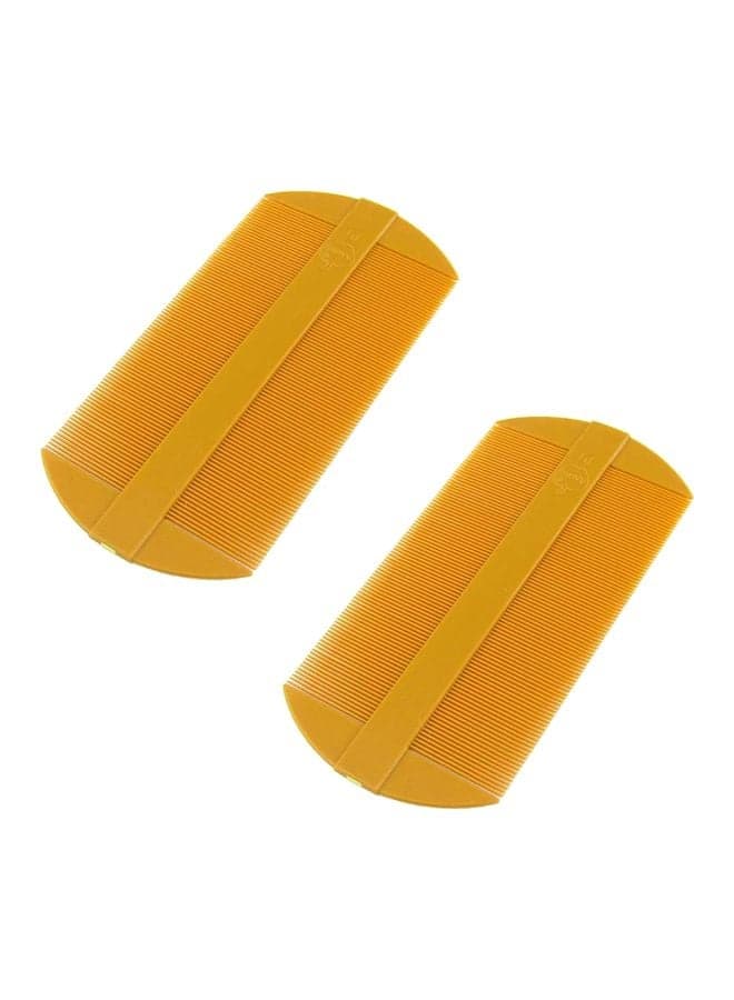 2-Piece Durable Double Sided Comb Orange Hair Care Accessories