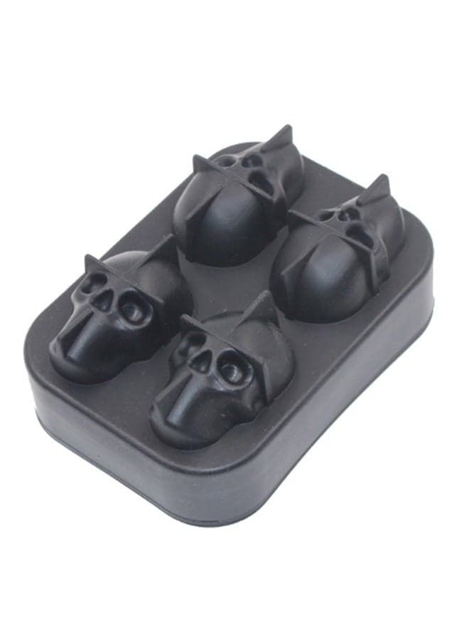 3D 4 Giant Skull Flexible Ice Cube Tray Black