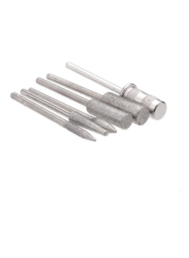 6-Piece Nail Art Drill Bits Pink/Silver (4)