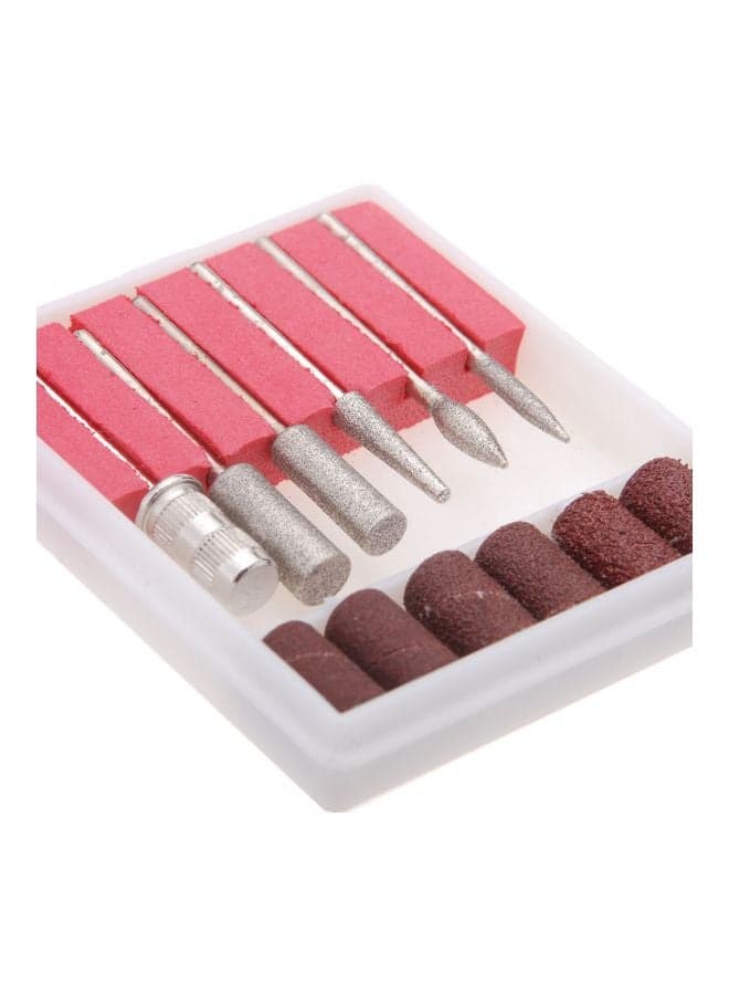 6-Piece Nail Art Drill Bits Pink/Silver (3)