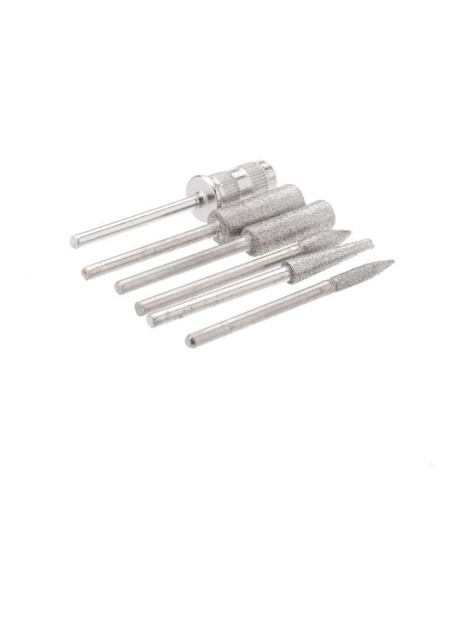 6-Piece Nail Art Drill Bits Pink/Silver (5)