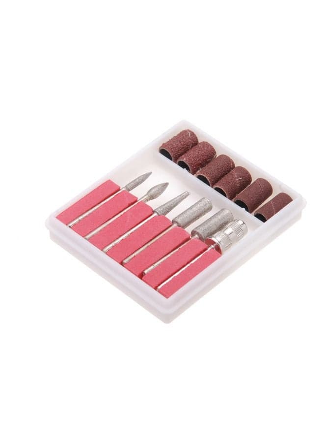6-Piece Nail Art Drill Bits Pink/Silver (7)