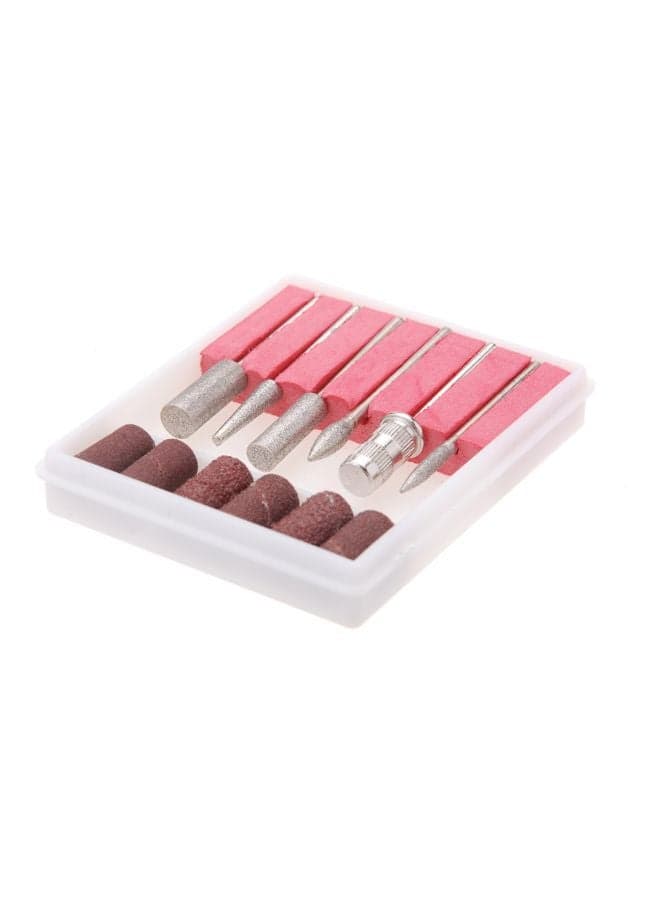 6-Piece Nail Art Drill Bits Pink/Silver (6)
