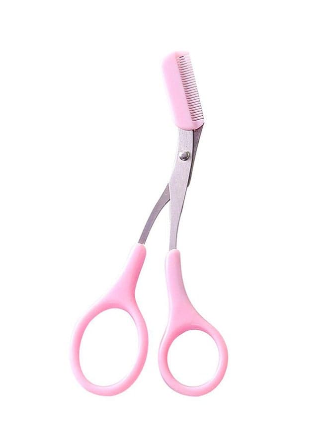 Brow Grooming  Scissors with Comb Pink Eyebrow Grooming Scissors