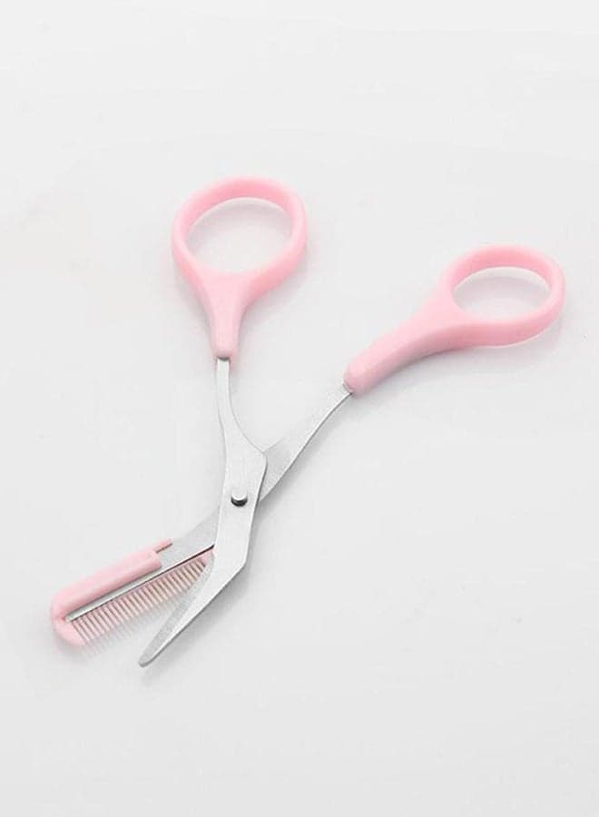 Brow Grooming  Scissors with Comb Pink Eyebrow Grooming Scissors (٤)