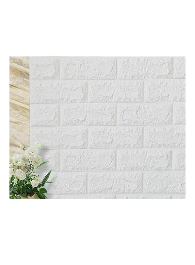 3D Brick Pattern Bedroom Wallpaper White 77x70cm