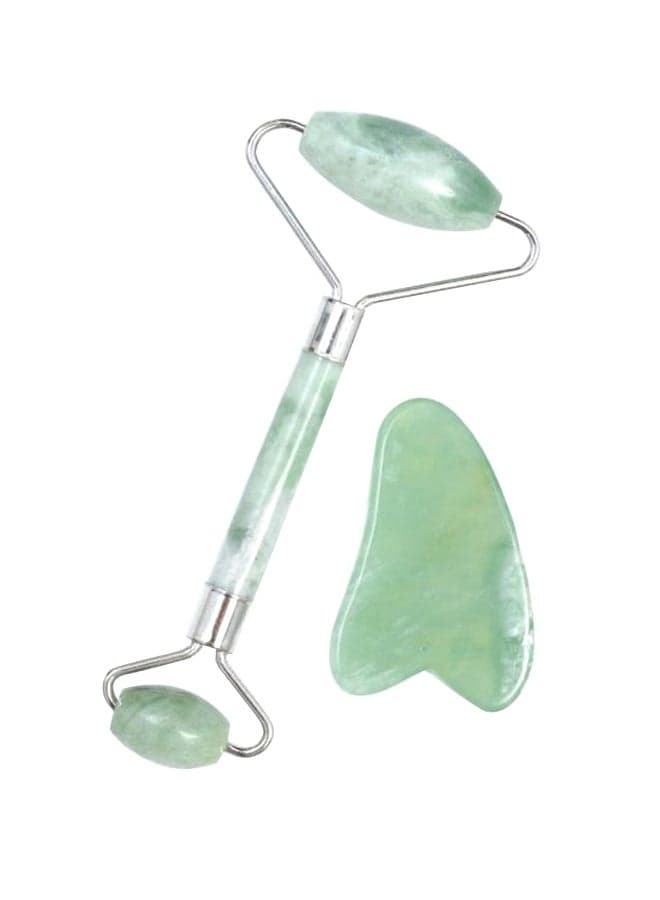 Anti Aging Facial Massage Gift Set Green/Silver Face Massagers & Rollers