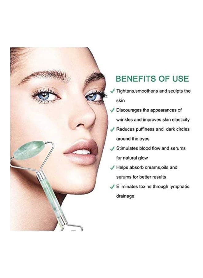 Anti Aging Facial Massage Gift Set Green/Silver Face Massagers & Rollers (٥)