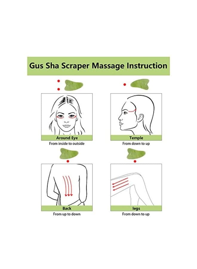 Jade Facial Roller With Gua Sha Green/Gold Face Massagers & Rollers (٥)