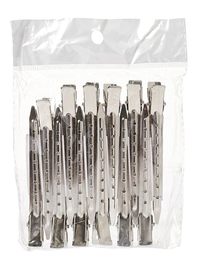 12-Piece Hair Clip Silver