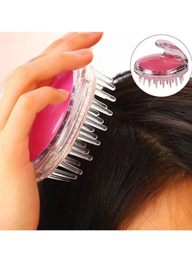 Scalp Massage Brush Silver/Pink Hair Combs (٤)