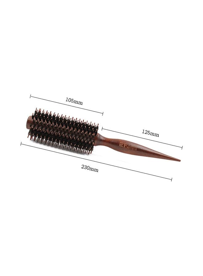 Natural Boar Bristle Ergonomic Natural Wood Handle Hair Brush Comb Brown 4.7x1.9x23cm (٣)