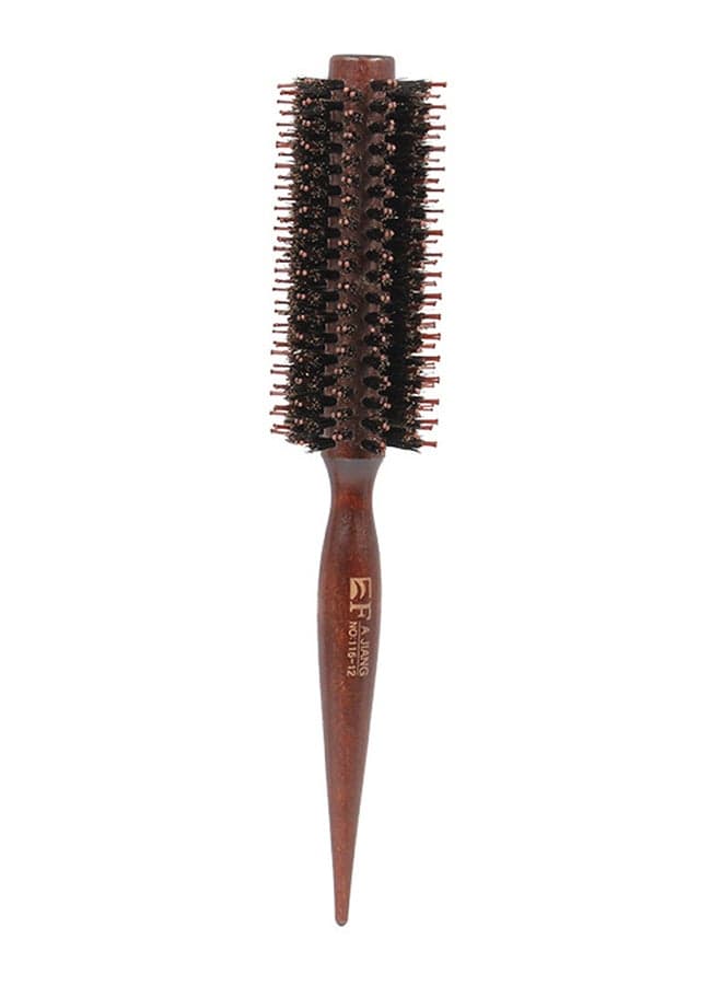 Natural Boar Bristle Ergonomic Natural Wood Handle  Hair Brush Comb Brown 4.7x1.9x23cm