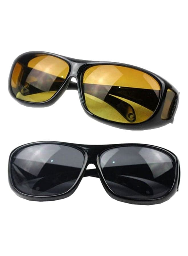 2-Piece Protection Polarized HD Night Vision Sports Sunglasses Camping Personal Care