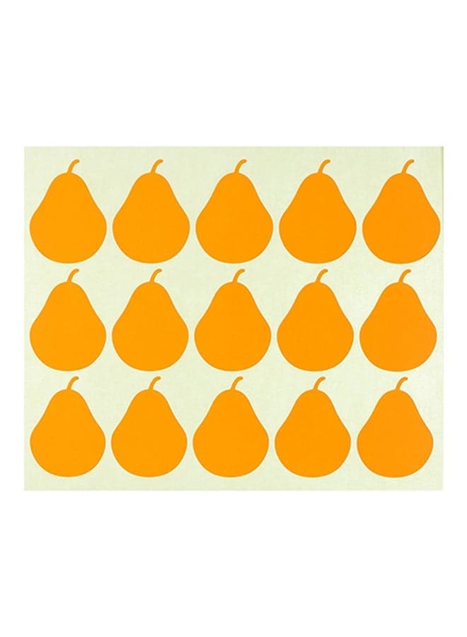 3-Sheet Pear Shaped Self Adhesive Labels Orange/Beige Labels & Stickers