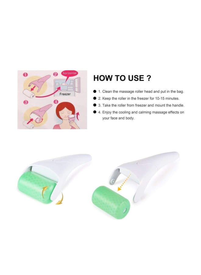 Ice Roller Face Massager Green/White (٣)