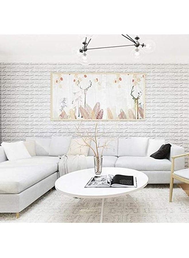 3D Embossed Brick Stone Wall Sticker White 70x77cm Wallpaper (٣)