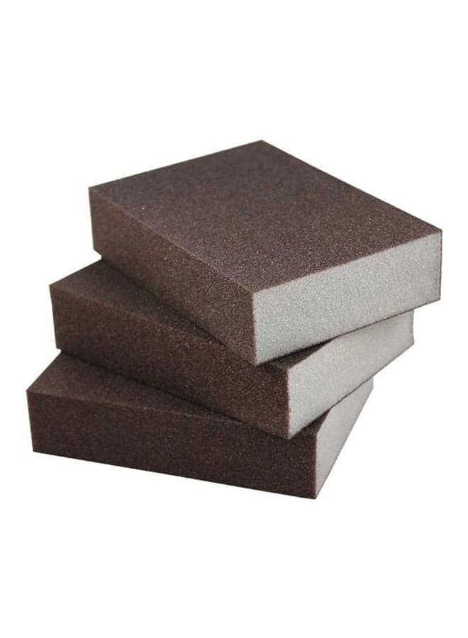 3-Piece Descaling Sponge Black 10x7x2.5cm Kitchen Accessories