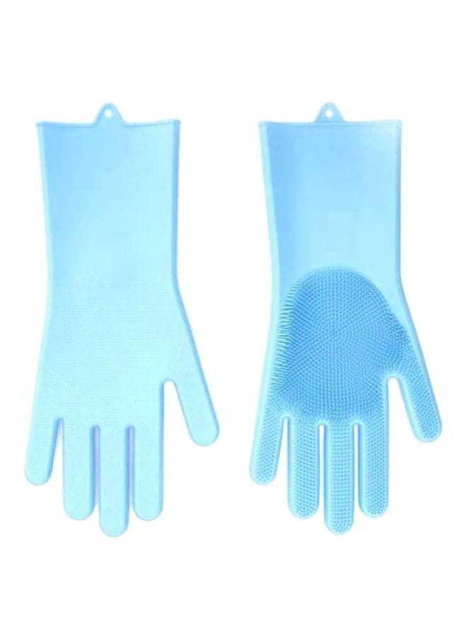 2-Piece Dish Washing Gloves Set Blue 35.7x16.5cm Safety & Security Gloves
