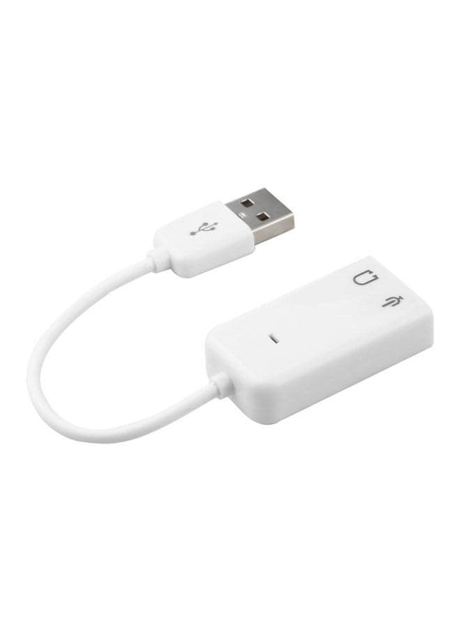 3D Virtual Audio Sound Card Adapter 7.1 Channel White Computer Cables