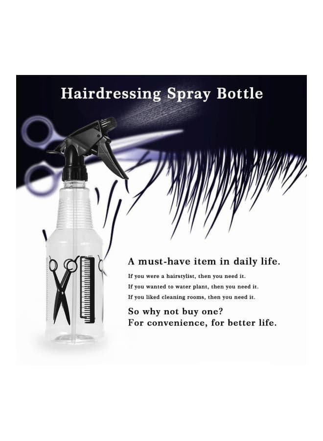 Hairdressing Spray Bottle Clear/Black 390ml (6)