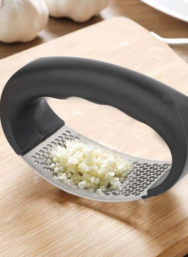 Garlic Press Mincer Chopper Black/Silver Manual Choppers (٣)