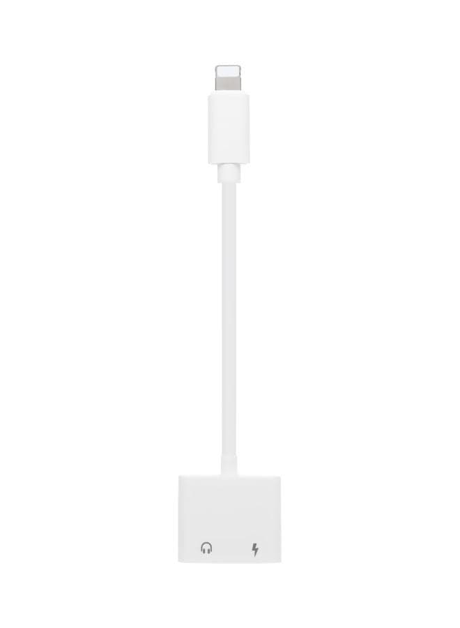 2 In 1 3.5 mm Headphone Jack And Lightning Charging Adapter For Apple iPhone X 8/8Plus/7/7Plus/6/6S Plus White Television Accessories
